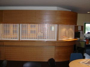 Punched-ally White punched shutters